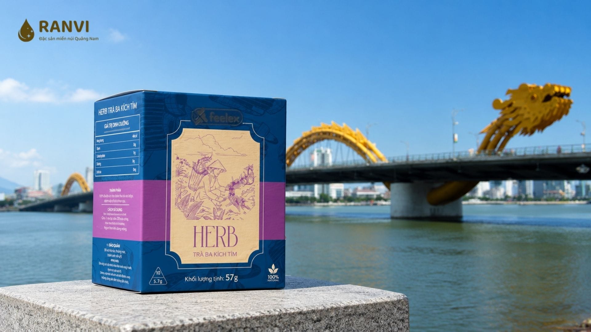 Trà ba kích tím Feelex túi lọc chuẩn vị dễ uống